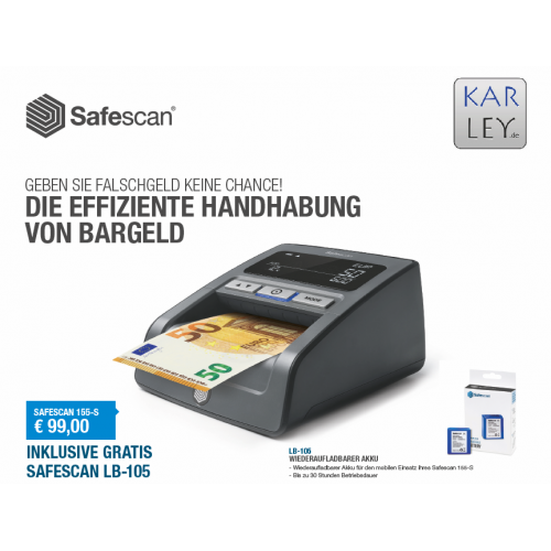 Schnelle Überprüfung von Geldscheinen mit Safescan - bis zum 30.9.2017 mit Sonderaktion